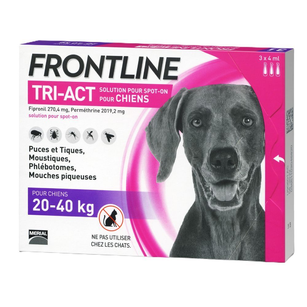 Капли на затылок для собак Boehringer Ingelheim Frontline Tri-Act от 20 до 40 кг, 3 шт Капли на затылок для собак Boehringer Ingelheim Frontline Tri-Act от 20 до 40 кг, 3 шт