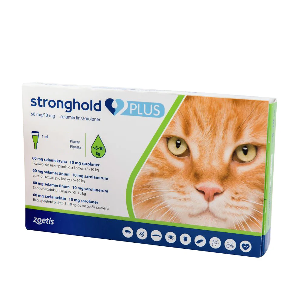Zoetis Stronghold Plus капли на холке для кошек от 5 до 10 кг 3 шт