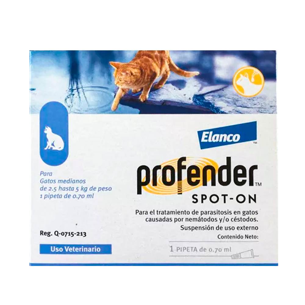 Краплі на холку для котів Elanco Bayer Profender від 2,5 до 5 кг, 1 шт Краплі на холку для котів Elanco Bayer Profender від 2,5 до 5 кг, 1 шт