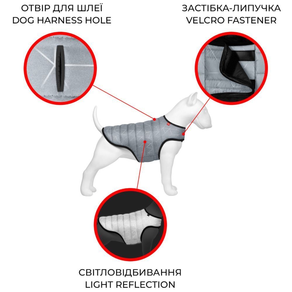 Waudog Світловідбивна куртка-накидка для собак М