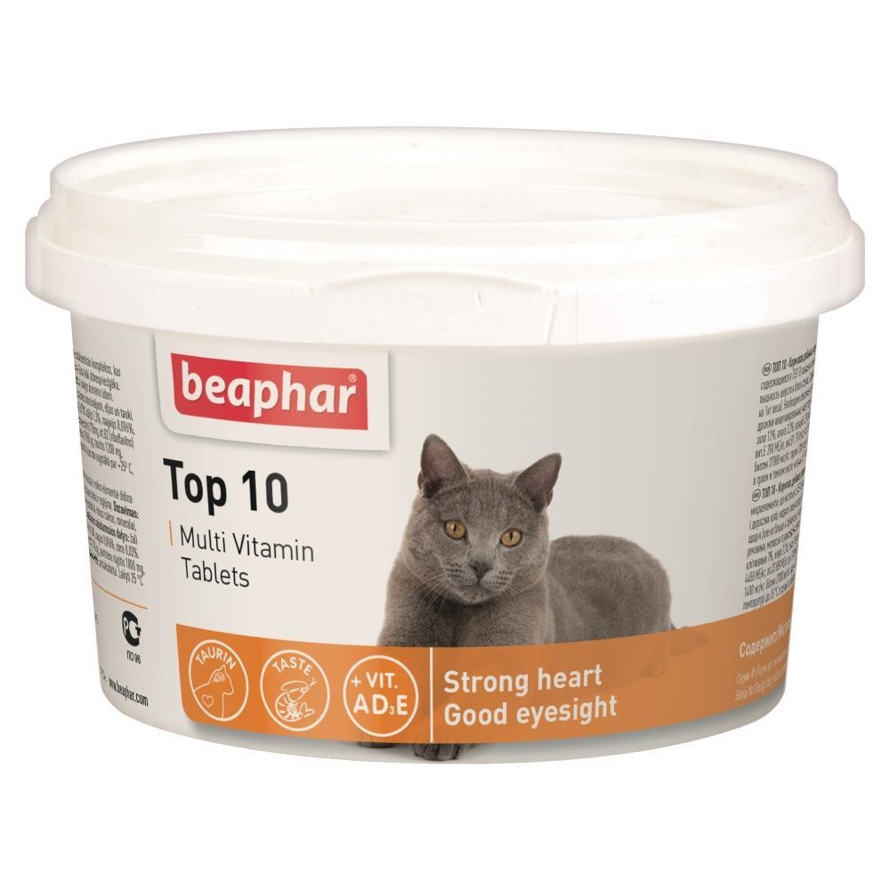 Вітаміни для котів Beaphar Top 10 Cat 180 таблетки