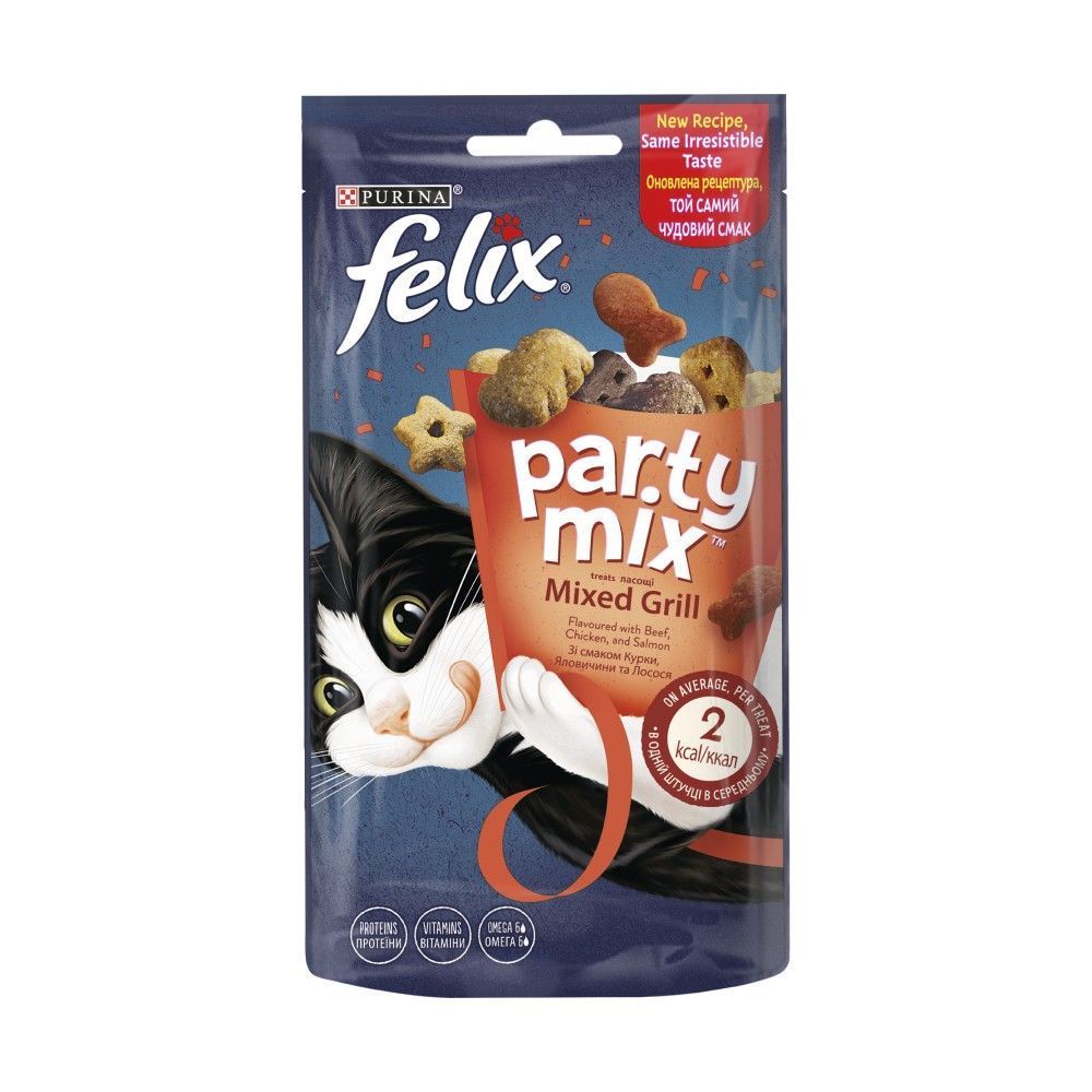 Лакомства для кошек Felix Party Mix Mixed Grill 60 г - ассорти Лакомства для кошек Felix Party Mix Mixed Grill 60 г - ассорти