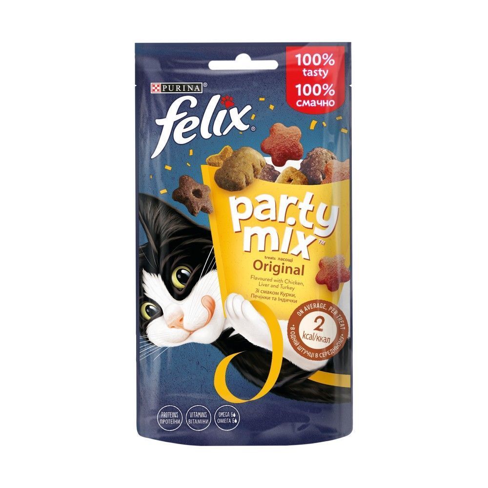 Лакомства для кошек Felix Party Mix Original 60 г - ассорти Лакомства для кошек Felix Party Mix Original 60 г - ассорти