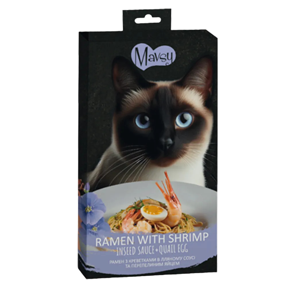 Ласощі для котів Mavsy Creamy 5 шт х 15 г - рамен з креветками Ласощі для котів Mavsy Creamy 5 шт х 15 г - рамен з креветками