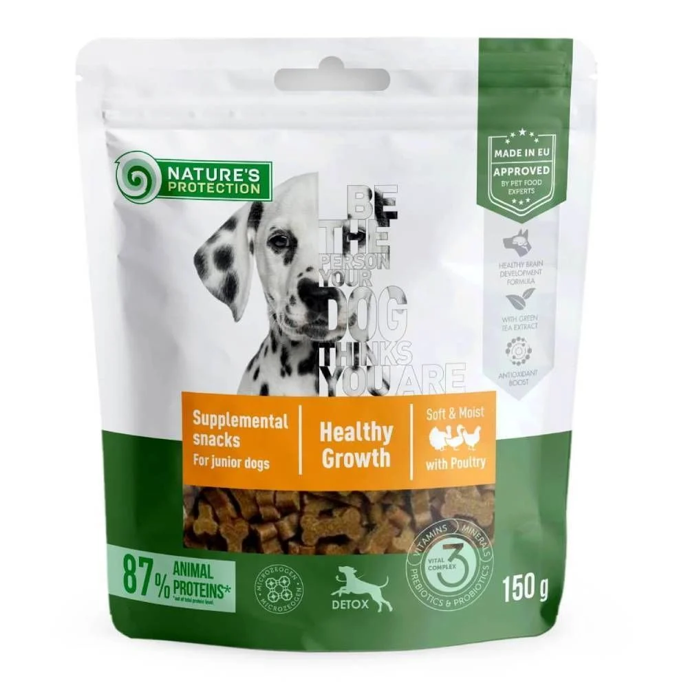 Ласощі для цуценят Nature's Protection Healthy Growth Junior 150 г - птиця Ласощі для цуценят Nature's Protection Healthy Growth Junior 150 г - птиця