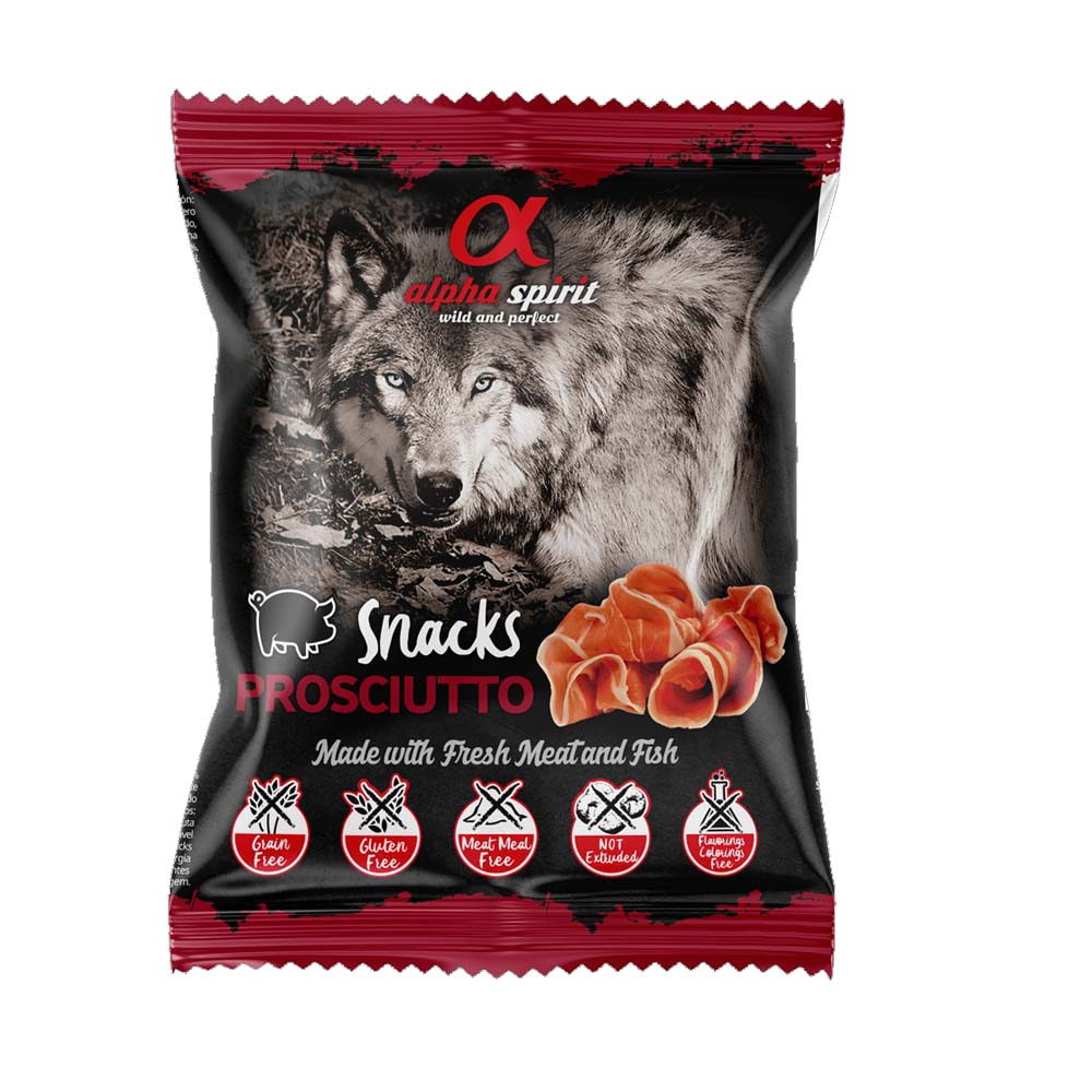 Ласощі для собак Alpha Spirit Dog Snacks Prosciutto, 50 г Ласощі для собак Alpha Spirit Dog Snacks Prosciutto, 50 г
