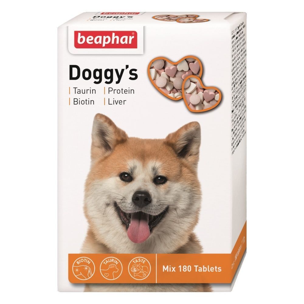 Ласощі для собак Beaphar Doggy's Mix 180 таблетки - печінка Ласощі для собак Beaphar Doggy's Mix 180 таблетки - печінка