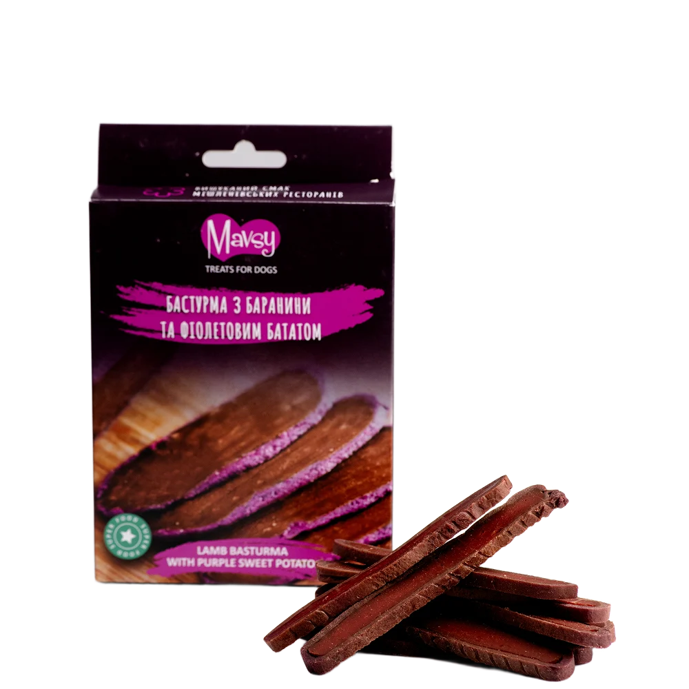 Ласощі для собак Mavsy Refined jerky 100 г - баранина Ласощі для собак Mavsy Refined jerky 100 г - баранина