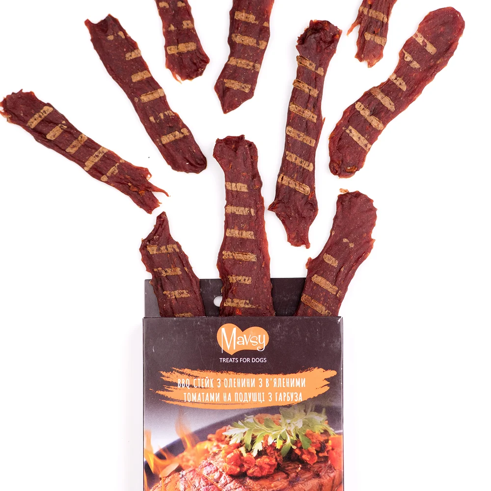 Ласощі для собак Mavsy Refined jerky 100 г - оленина