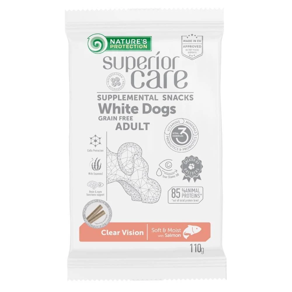 Ласощі для собак Nature's Protection Superior Care White Dogs Adult Clear Vision 110 г - лосось Ласощі для собак Nature's Protection Superior Care White Dogs Adult Clear Vision 110 г - лосось