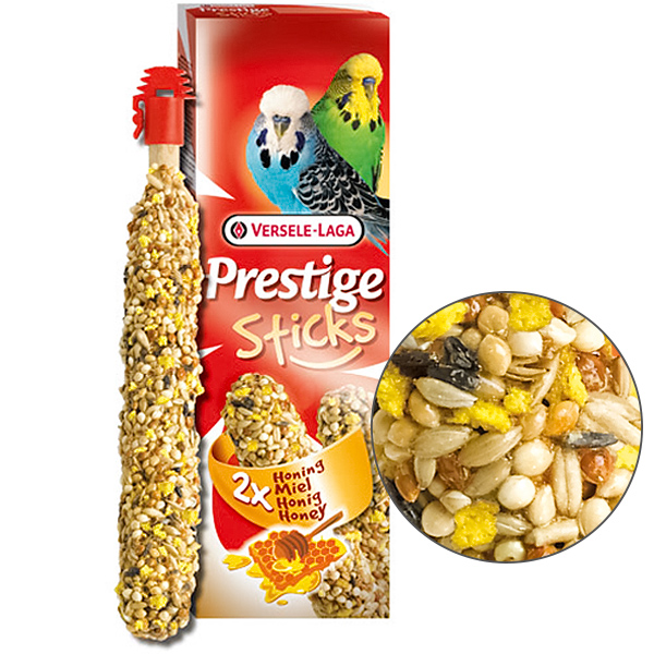 Ласощі для хвилястих папуг Versele-Laga «Prestige Sticks Budgies Honey» 60 г / 2 шт (мед)
