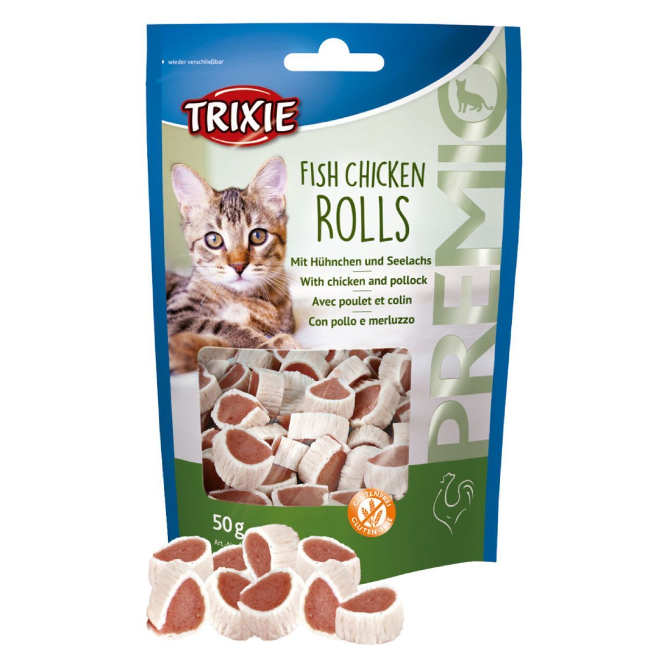 Ласощі для котів Trixie Premio Fish Chicken Rolls 50 г - курка та риба