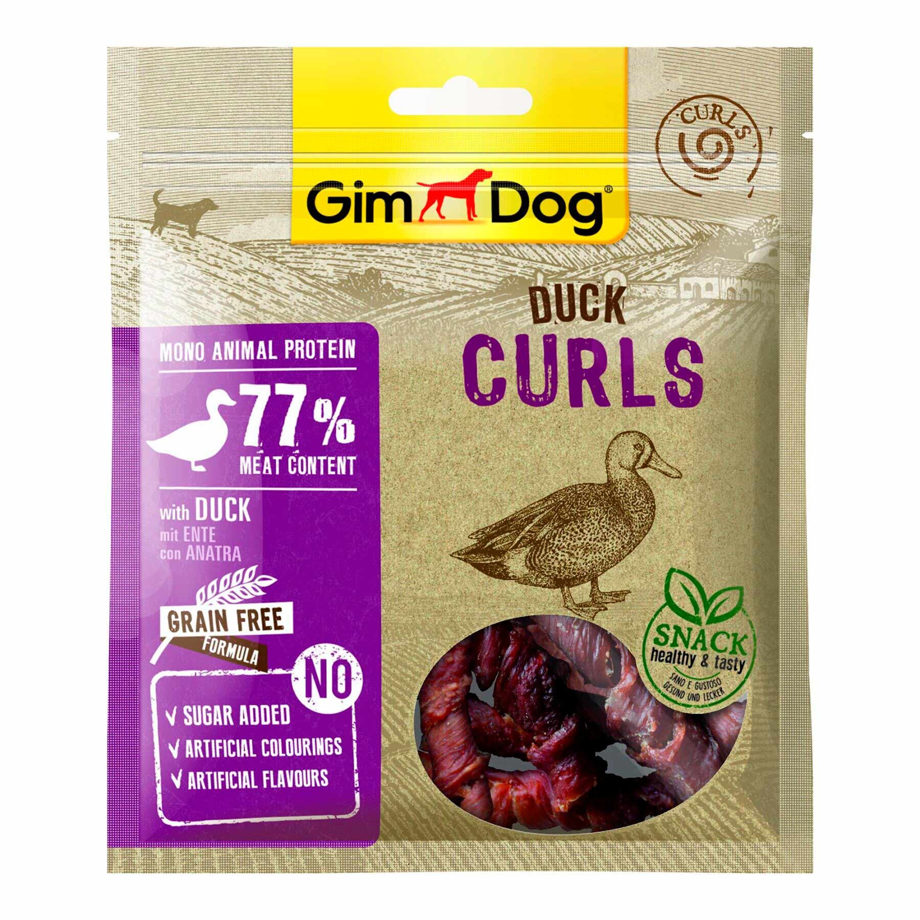 Ласощі для собак GimDog Superfood Meat Curls 55 г (качка)