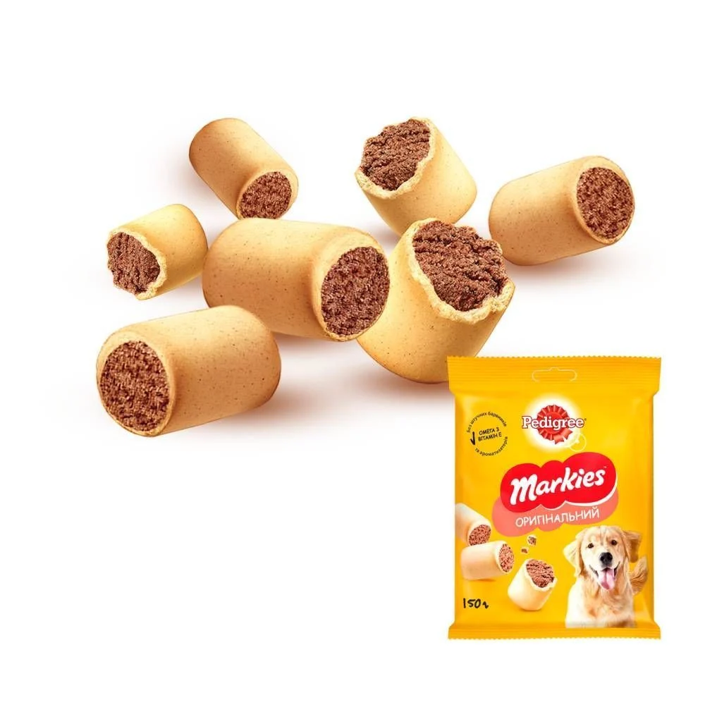 Ласощі для собак Pedigree Markies 150 г - курка Ласощі для собак Pedigree Markies 150 г - курка