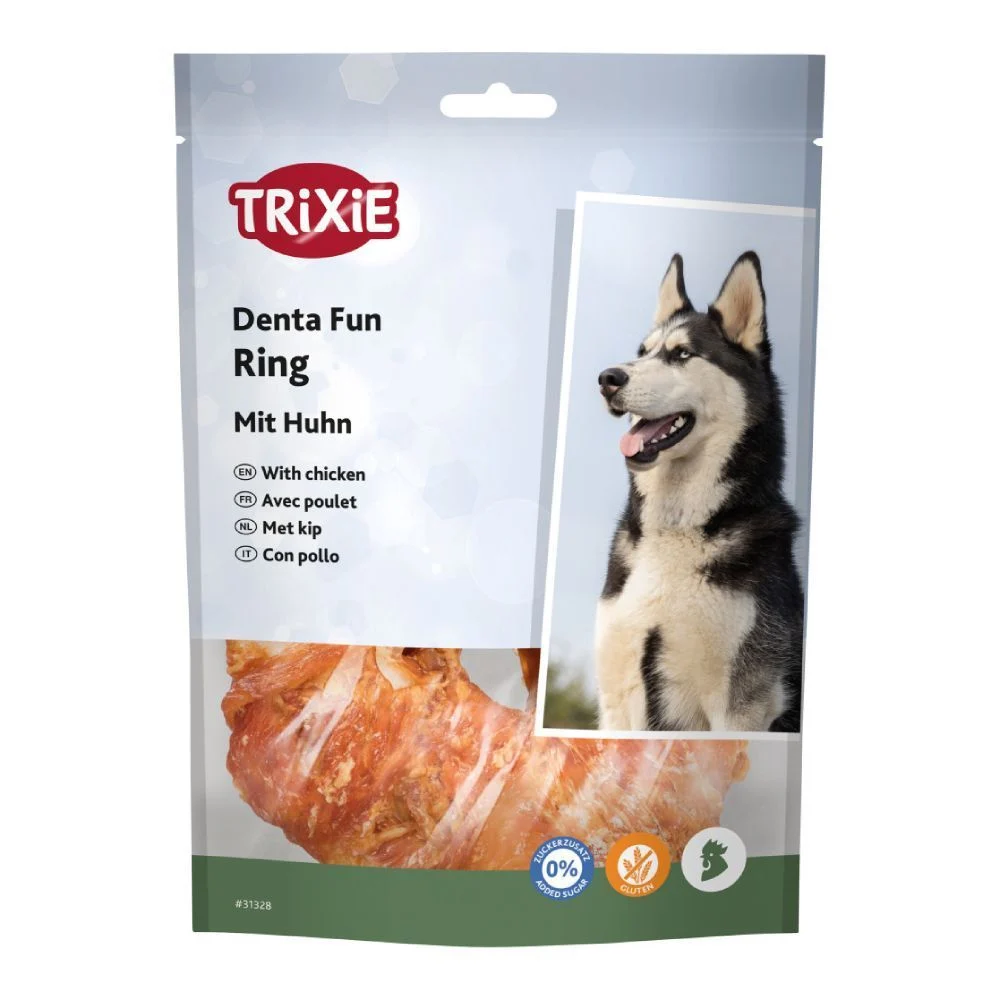Ласощі для собак Trixie Denta Fun Ring 10 см 110 г - курка Ласощі для собак Trixie Denta Fun Ring 10 см 110 г - курка