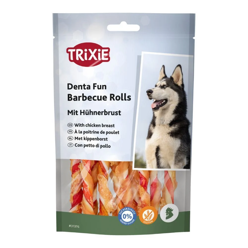 Ласощі для собак Trixie Denta Fun Barbecue Rolls 12 см 10 шт 80 г - курка Ласощі для собак Trixie Denta Fun Barbecue Rolls 12 см 10 шт 80 г - курка