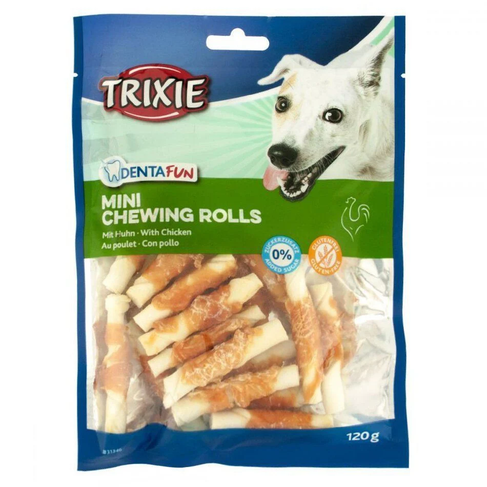 Ласощі для собак Trixie Denta Fun Mini Rolls 6 см 120 г - курка Ласощі для собак Trixie Denta Fun Mini Rolls 6 см 120 г - курка