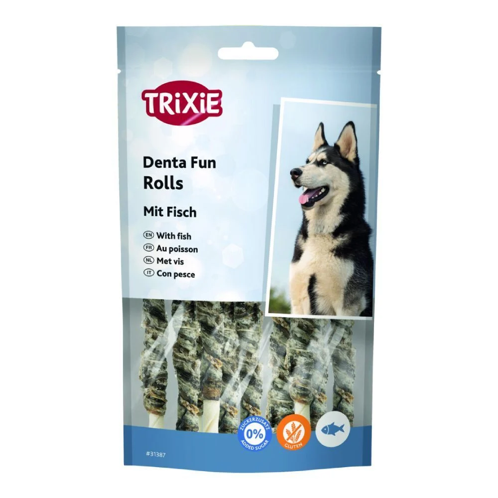 Лакомства для собак Trixie Denta Fun Rolls 12 см 10 шт 75 г - рыба Лакомства для собак Trixie Denta Fun Rolls 12 см 10 шт 75 г - рыба
