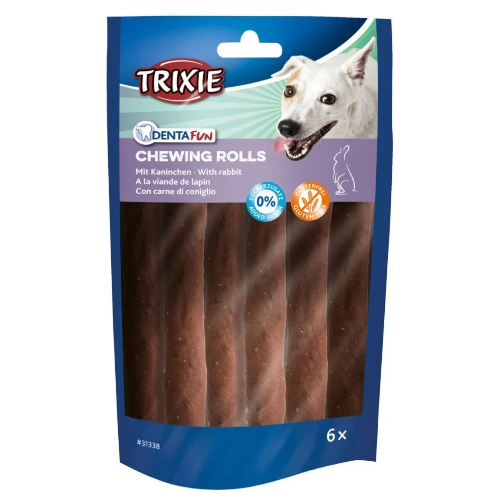 Ласощі для собак Trixie Denta Fun Chewing Rolls 70 г - кролик Ласощі для собак Trixie Denta Fun Chewing Rolls 70 г - кролик