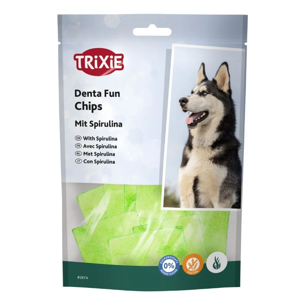 Ласощі для собак Trixie Denta Fun Chips 50 г - спіруліна Ласощі для собак Trixie Denta Fun Chips 50 г - спіруліна