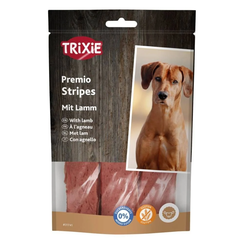 Ласощі для собак Trixie Premio Stripes 100 г - ягня Ласощі для собак Trixie Premio Stripes 100 г - ягня