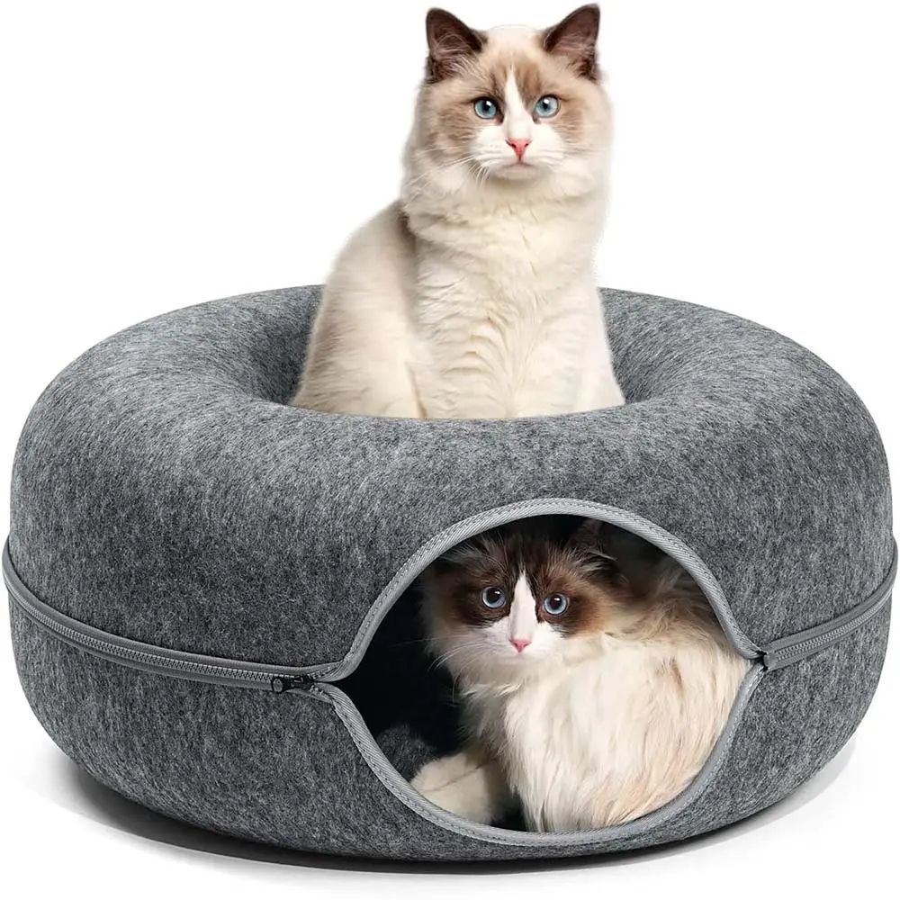 Тунель-лежанка для котів Me&Pet М 50х20 см - сірий Тунель-лежанка для котів Me&Pet М 50х20 см - сірий