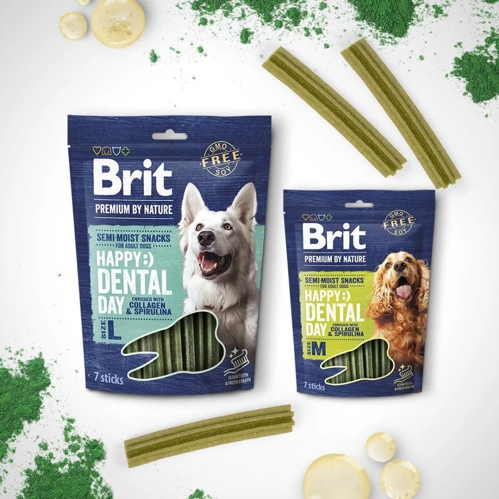 Ласощі для собак Brit Premium by Nature Dental Semi-moist Snacks M 180 г - колаген та спіруліна