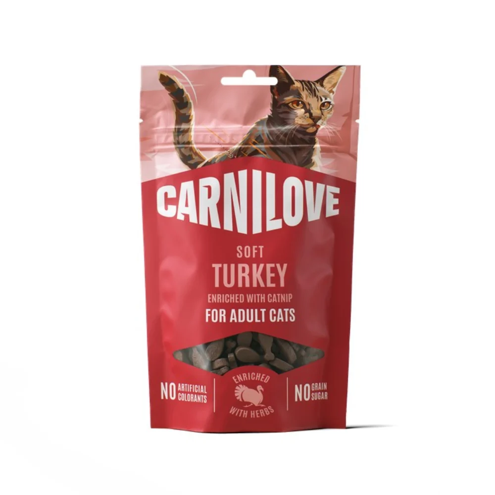 Ласощі для котів Carnilove Soft Snack Adult 50 г - індичка та котяча м'ята Ласощі для котів Carnilove Soft Snack Adult 50 г - індичка та котяча м'ята