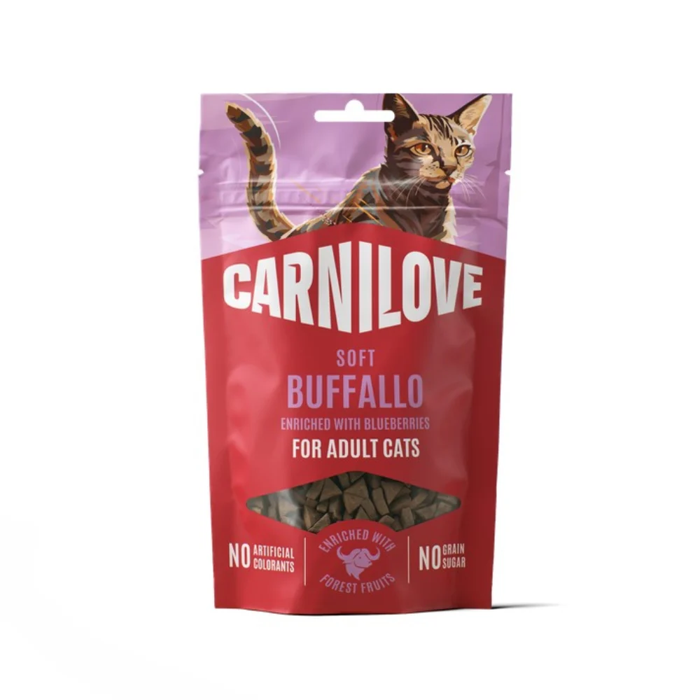 Ласощі для котів Carnilove Soft Snack Adult 50 г - буйвол та лохина Ласощі для котів Carnilove Soft Snack Adult 50 г - буйвол та лохина