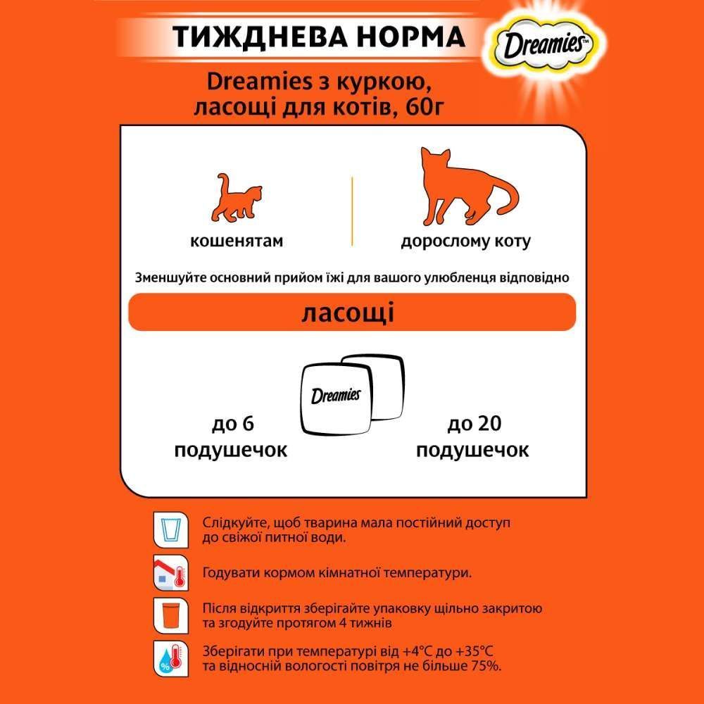 Ласощі для котів Dreamies 60 г - курка
