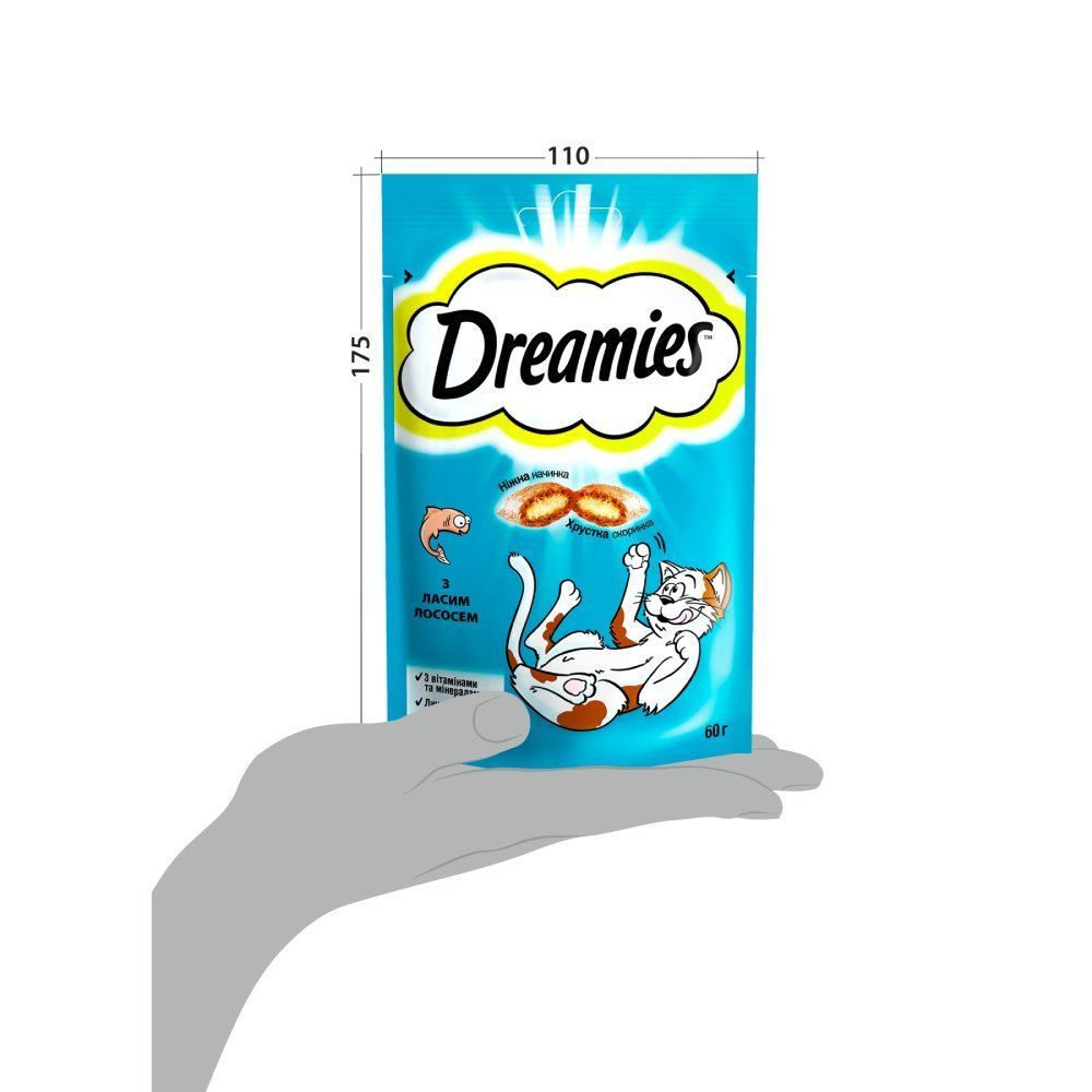 Ласощі для котів Dreamies 60 г - лосось Ласощі для котів Dreamies 60 г - лосось