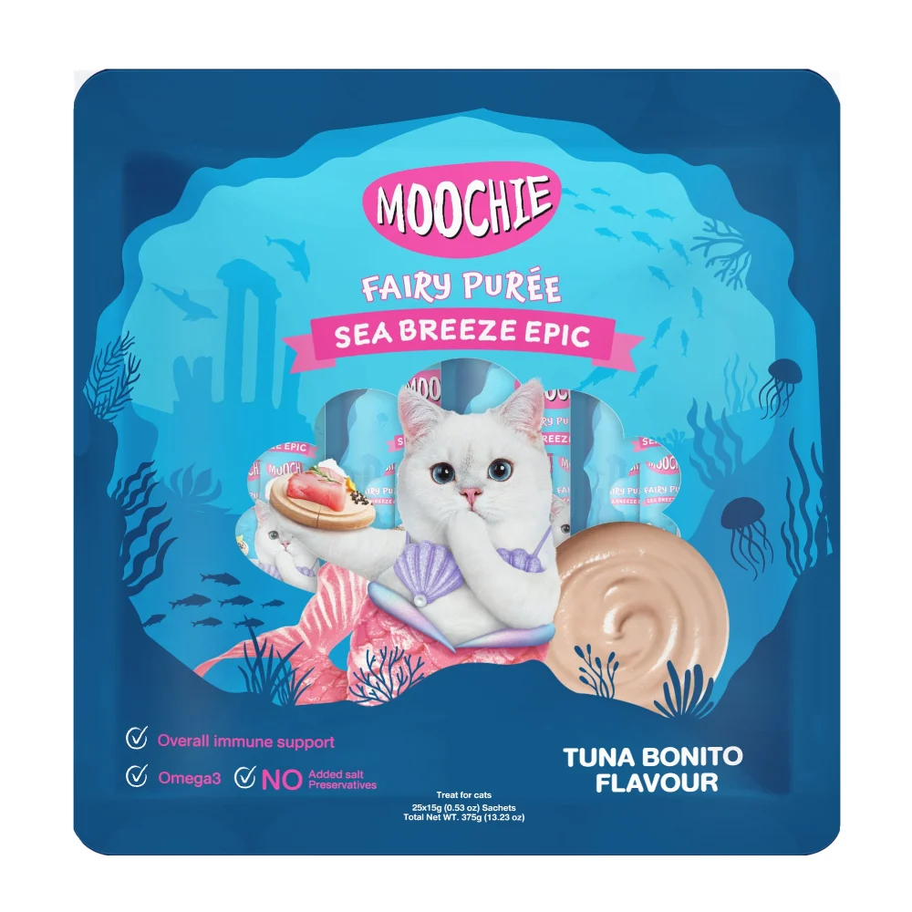 Лакомства для кошек Moochie Fairy Puree 25 шт. х 15 г — тунец и бонито Лакомства для кошек Moochie Fairy Puree 25 шт. х 15 г — тунец и бонито