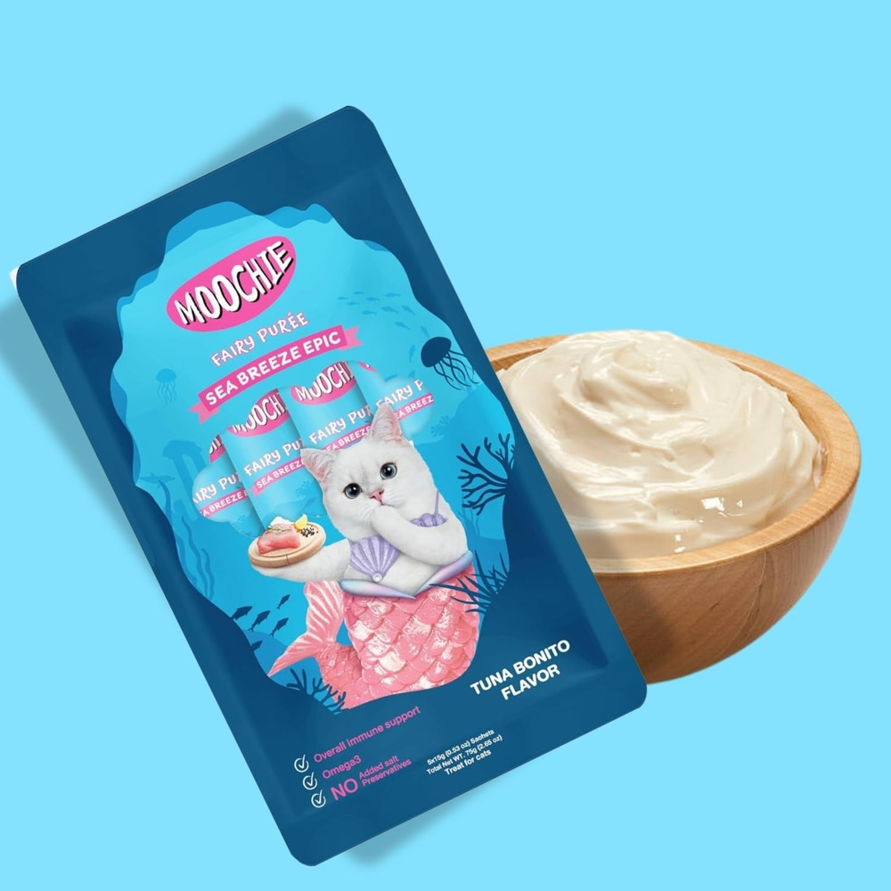 Лакомства для кошек Moochie Fairy Puree 25 шт. х 15 г — тунец и бонито Лакомства для кошек Moochie Fairy Puree 25 шт. х 15 г — тунец и бонито