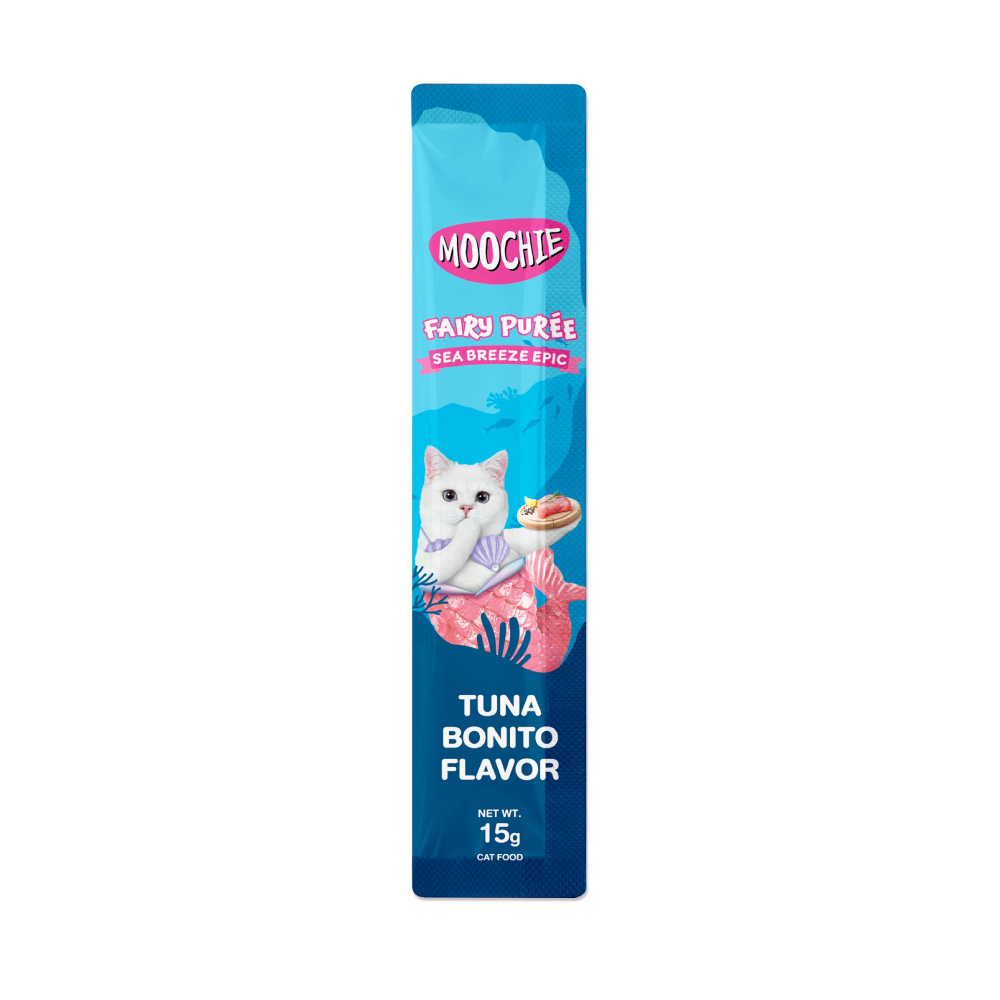 Лакомства для кошек Moochie Fairy Puree 25 шт. х 15 г — тунец и бонито Лакомства для кошек Moochie Fairy Puree 25 шт. х 15 г — тунец и бонито