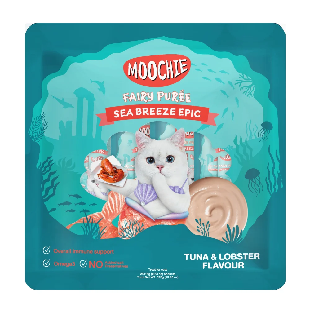 Лакомства для кошек Moochie Fairy Puree 25 шт. х 15 г — тунец и лобстер Лакомства для кошек Moochie Fairy Puree 25 шт. х 15 г — тунец и лобстер