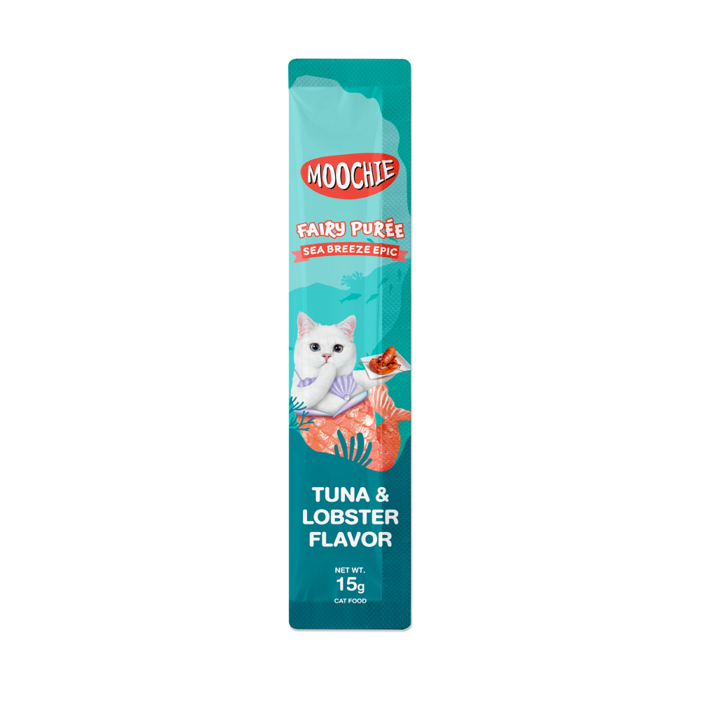 Лакомства для кошек Moochie Fairy Puree 25 шт. х 15 г — тунец и лобстер Лакомства для кошек Moochie Fairy Puree 25 шт. х 15 г — тунец и лобстер
