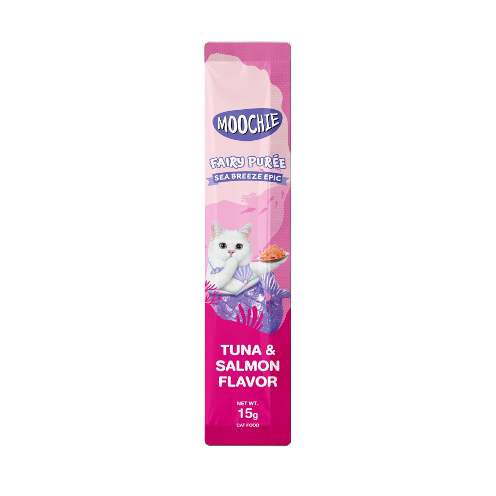 Лакомства для кошек Moochie Fairy Puree 25 шт. х 15 г — тунец и лосось Лакомства для кошек Moochie Fairy Puree 25 шт. х 15 г — тунец и лосось