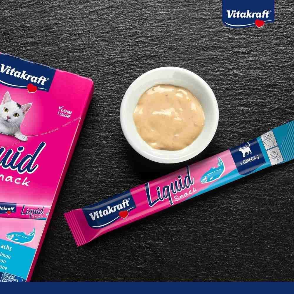 Ласощі для котів Vitakraft Liquid Snack 16 шт x 15 г - ліверна ковбаса та лосось Ласощі для котів Vitakraft Liquid Snack 16 шт x 15 г - ліверна ковбаса та лосось