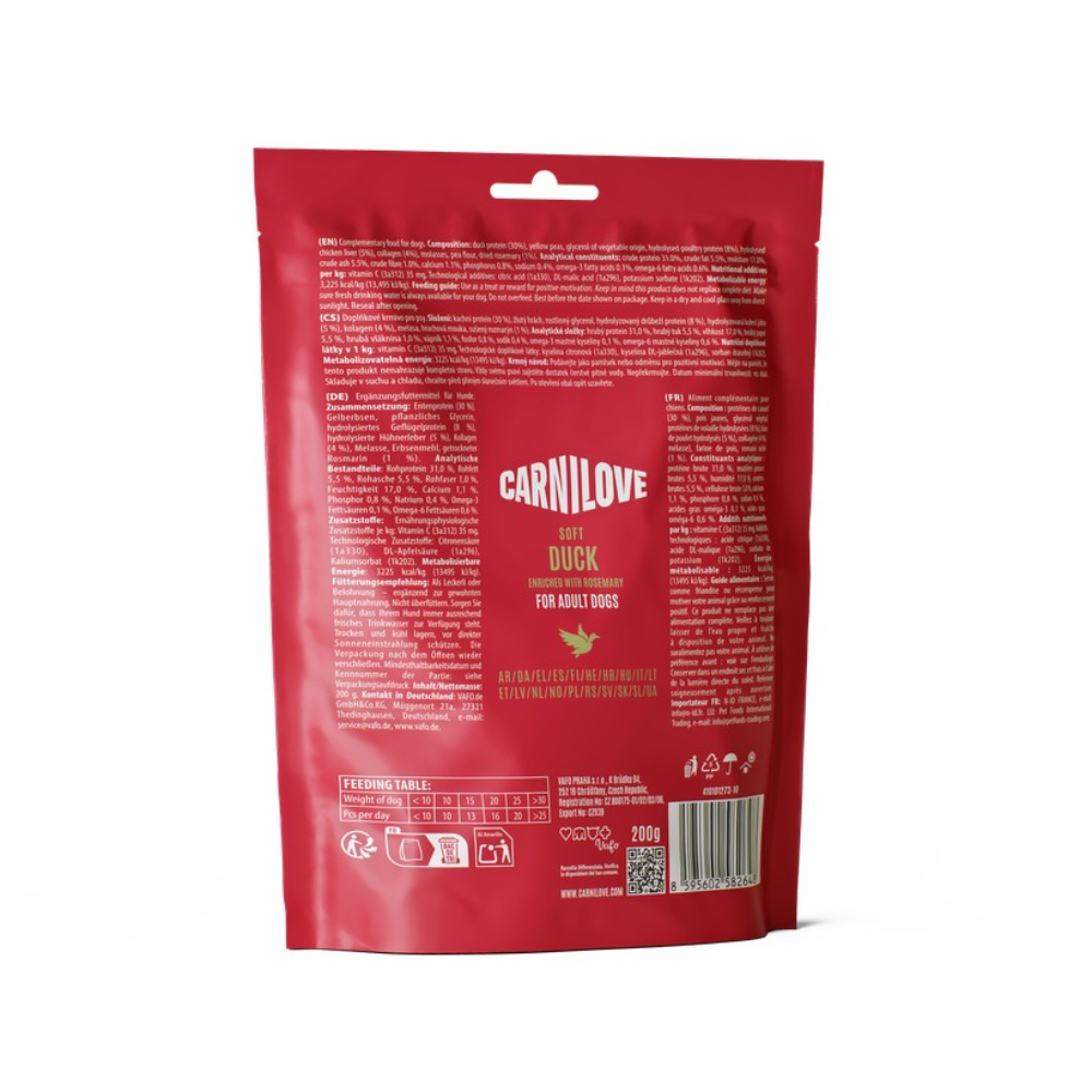 Ласощі для собак Carnilove Soft Snack Adult 200 г - качка та розмарин Ласощі для собак Carnilove Soft Snack Adult 200 г - качка та розмарин