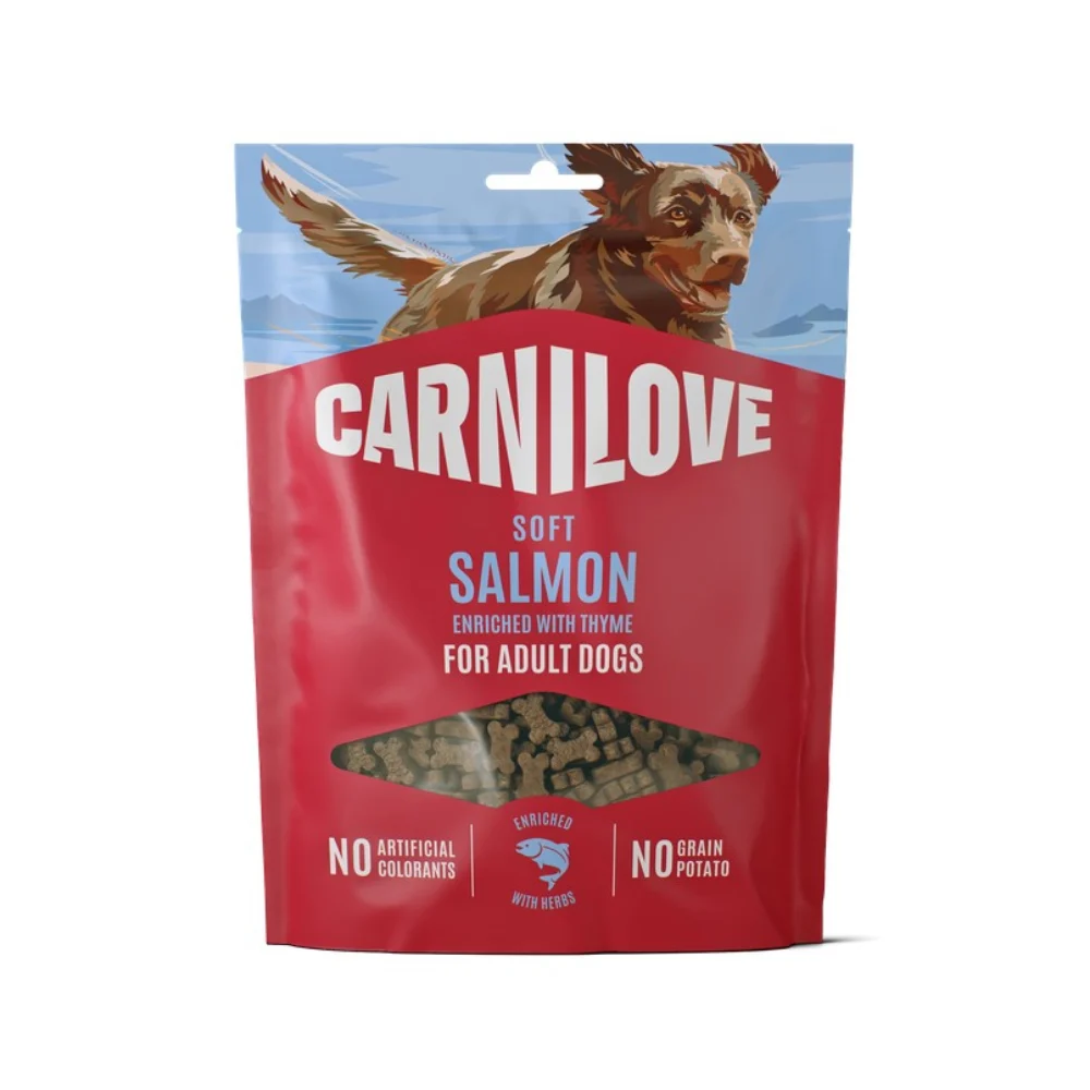 Ласощі для собак Carnilove Soft Snack Adult 200 г - лосось та чебрець Ласощі для собак Carnilove Soft Snack Adult 200 г - лосось та чебрець