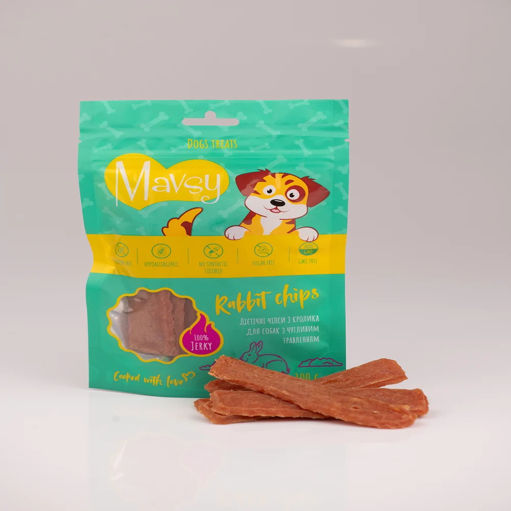 Лакомства для собак Mavsy Chips 100 г - кролик