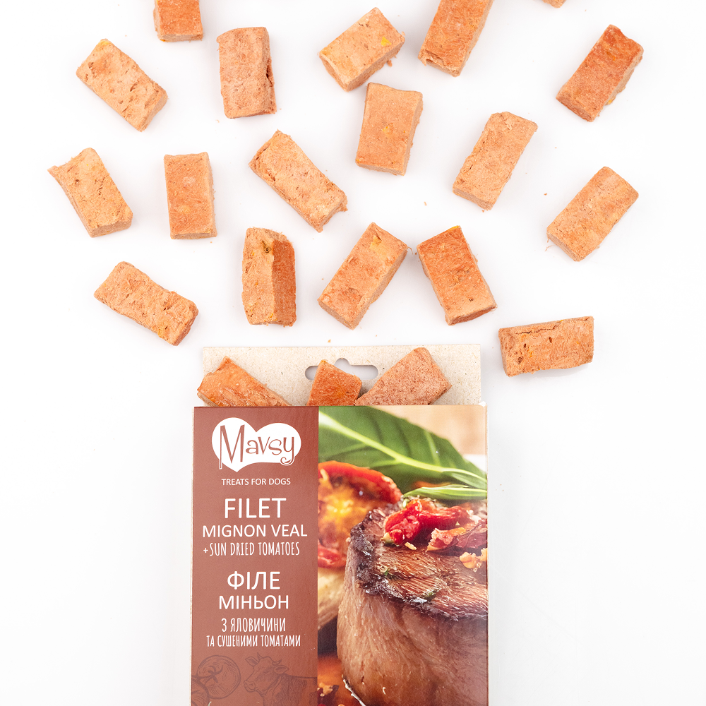 Ласощі для собак Mavsy Freeze dried 50 г - філе міньон з яловичини