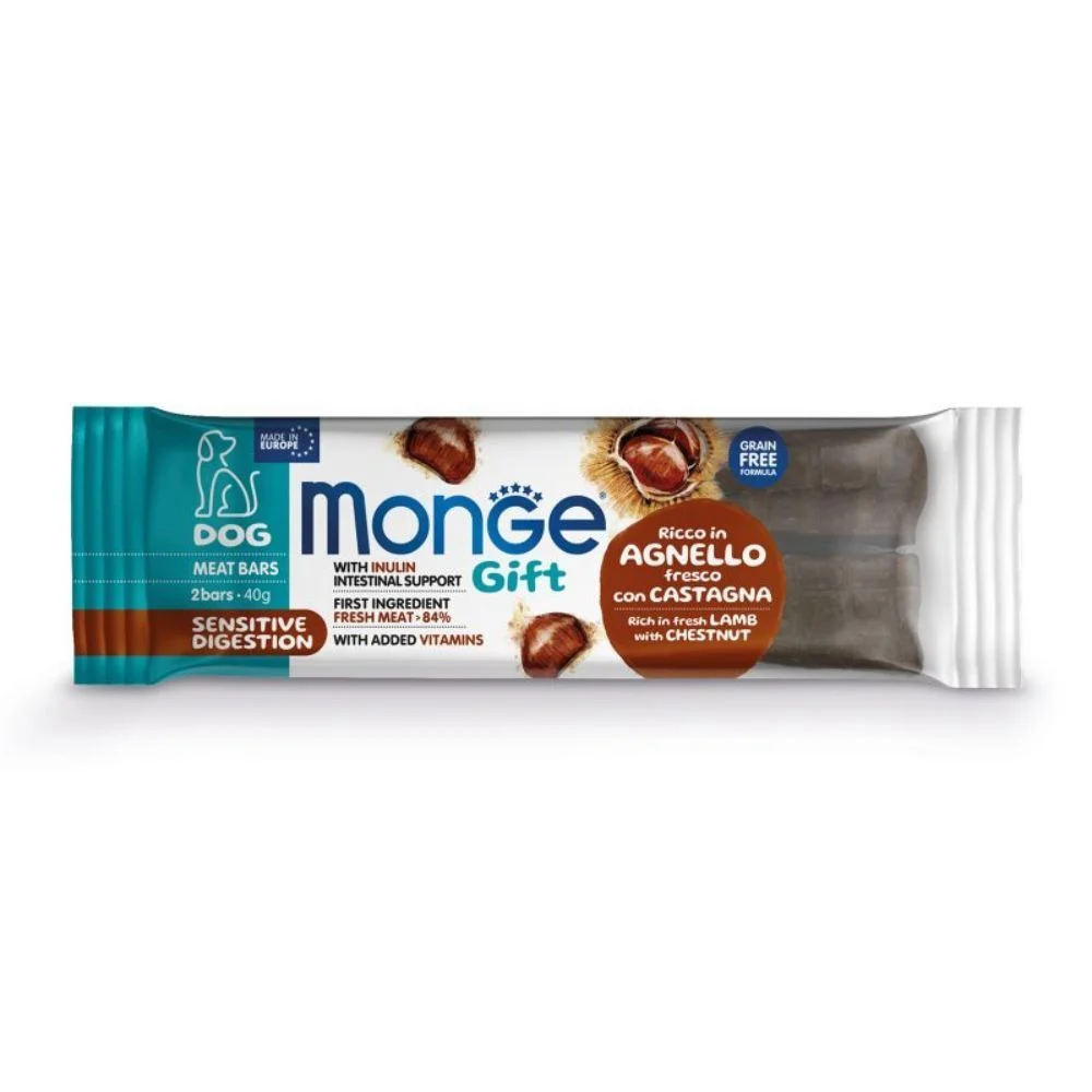 Ласощі для собак Monge Gift Sensitive Digestion 40 г - ягня та каштани Ласощі для собак Monge Gift Sensitive Digestion 40 г - ягня та каштани