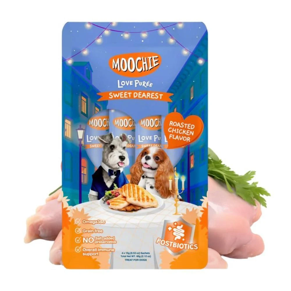 Лакомство для собак Moochie Love Puree Sweet Dearest 4 шт х 15 г - курица Лакомство для собак Moochie Love Puree Sweet Dearest 4 шт х 15 г - курица