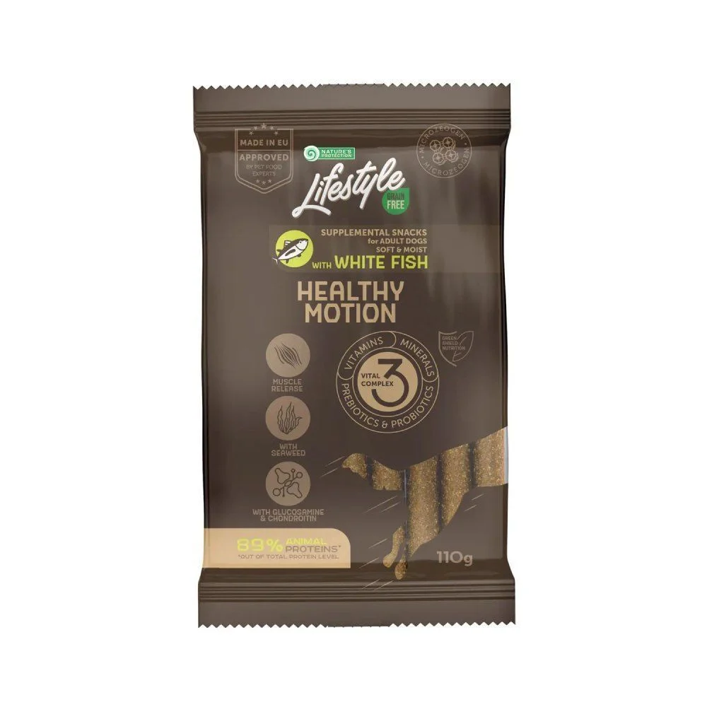 Ласощі для собак Nature's Protection Lifestyle Healthy Motion 110 г - біла риба Ласощі для собак Nature's Protection Lifestyle Healthy Motion 110 г - біла риба