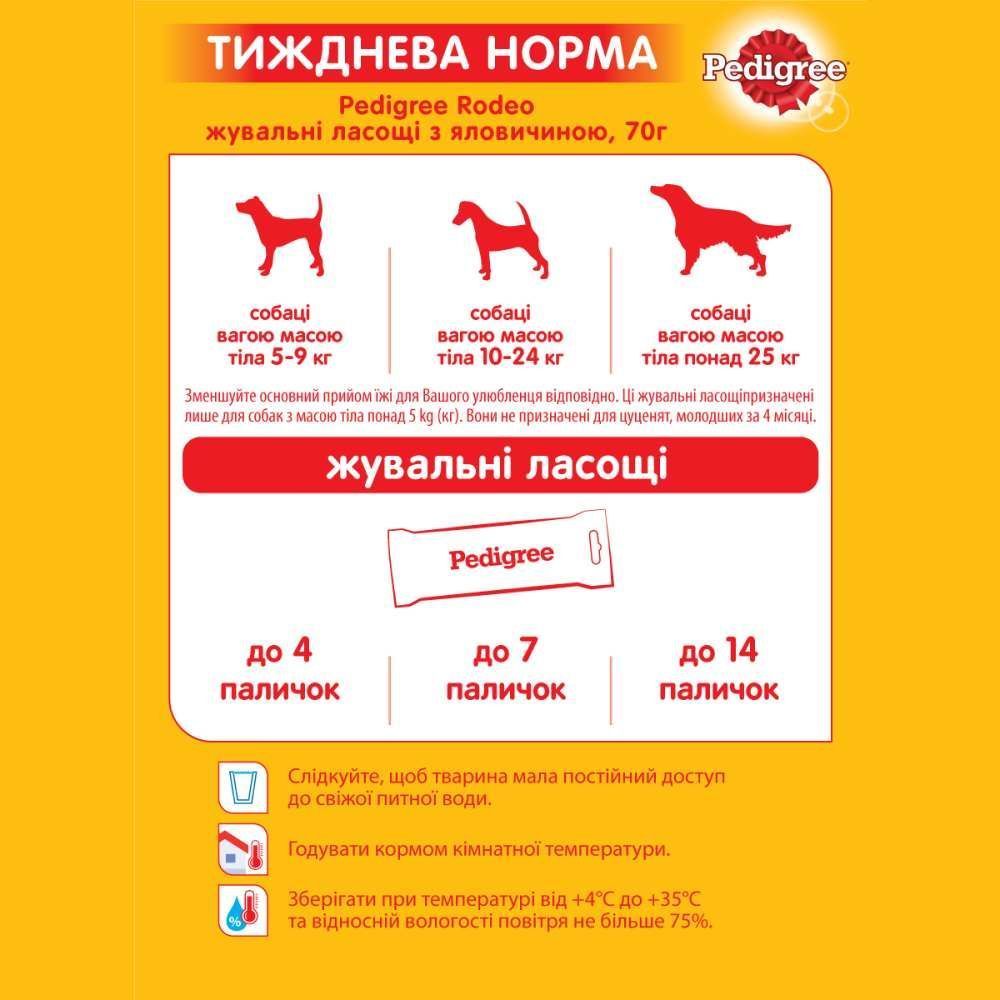 Ласощі для собак Pedigree Rodeo 70 г - яловичина