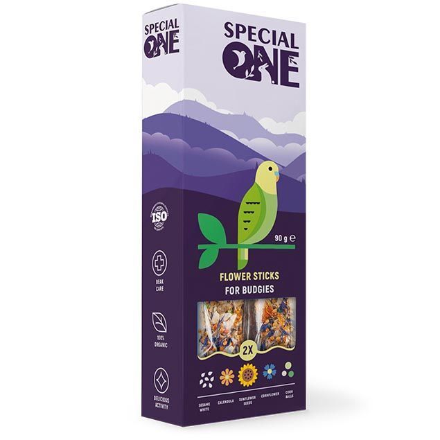 Ласощі для хвилястих папуг Special One 2 шт х 30 г - польові квіти