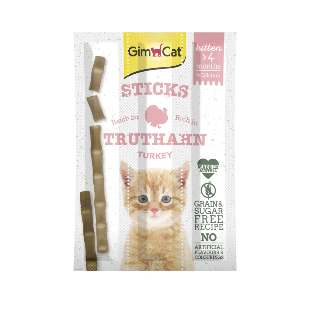 GimCat Kitten Sticks ласощі для кошенят 3 шт х 3 г - індичка GimCat Kitten Sticks ласощі для кошенят 3 шт х 3 г - індичка
