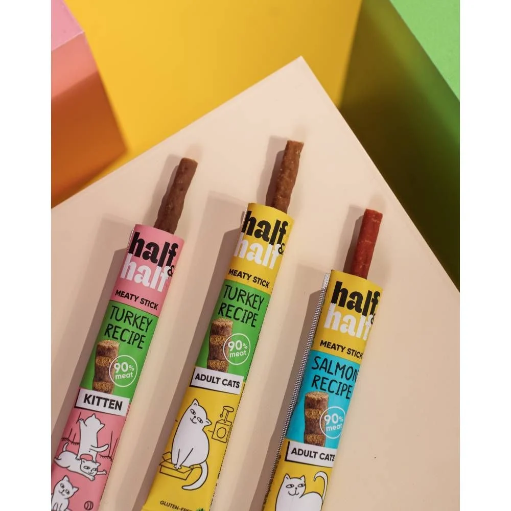 Ласощі для котів Half&Half Meaty Stick Adult 5 г - індичка