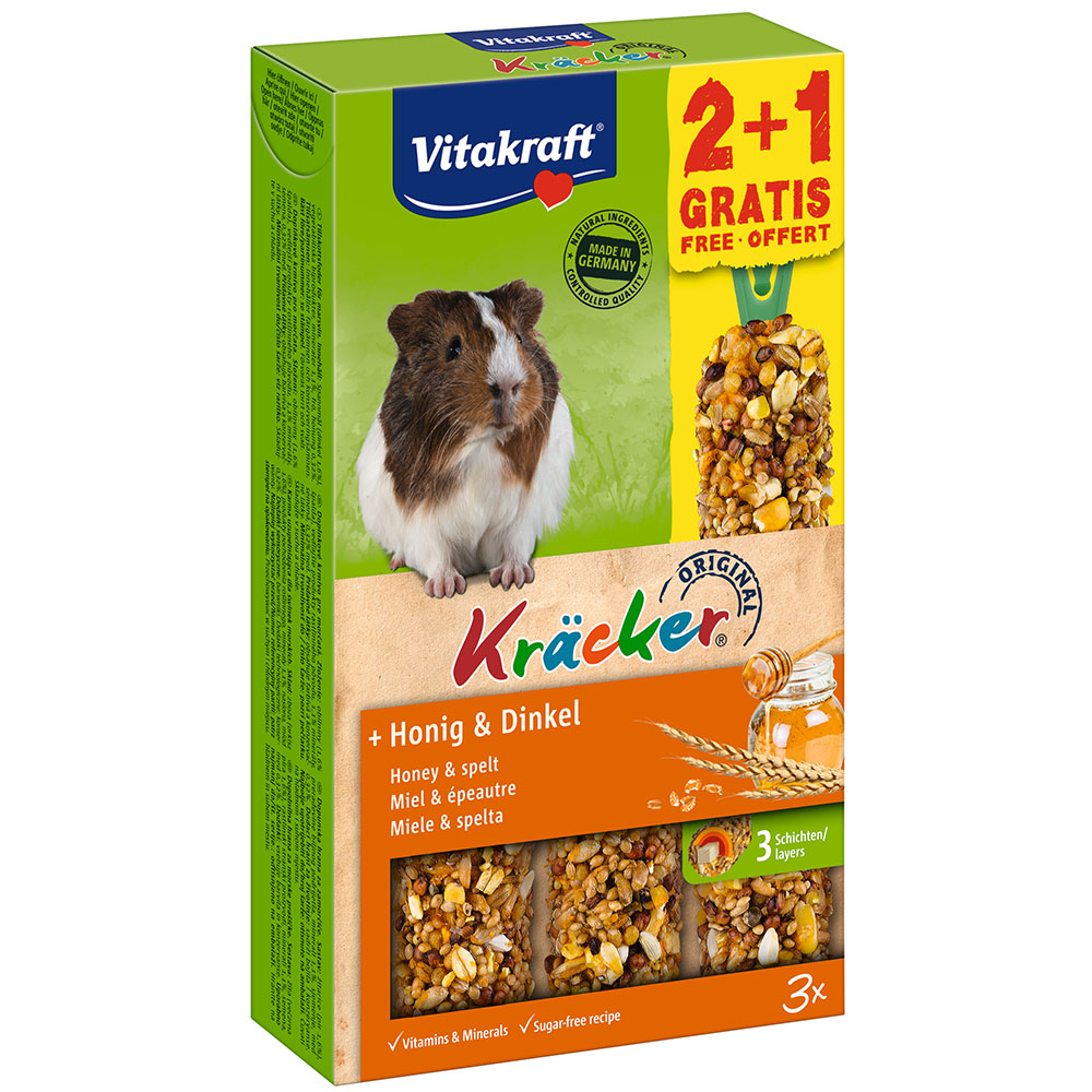 Лакомства для морских свинок Vitakraft «Kracker Original + Honey» 186 г/3 шт. (мед) Лакомства для морских свинок Vitakraft «Kracker Original + Honey» 186 г/3 шт. (мед)